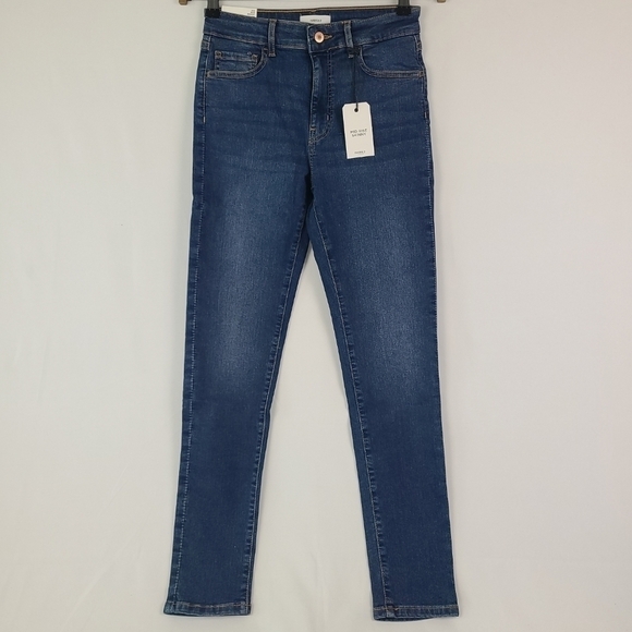 NEW Forever 21 Mid Rise Skinny Jeans Women's Size 27 Blue Cotton Blend NWT - Picture 1 of 9